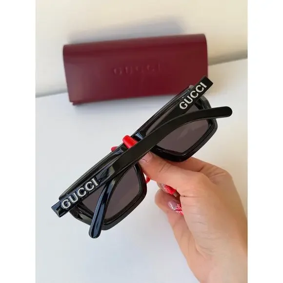 NEW Gucci GG1723S Black Flat Top Unisex Sunglasses - Picture 3 of 13